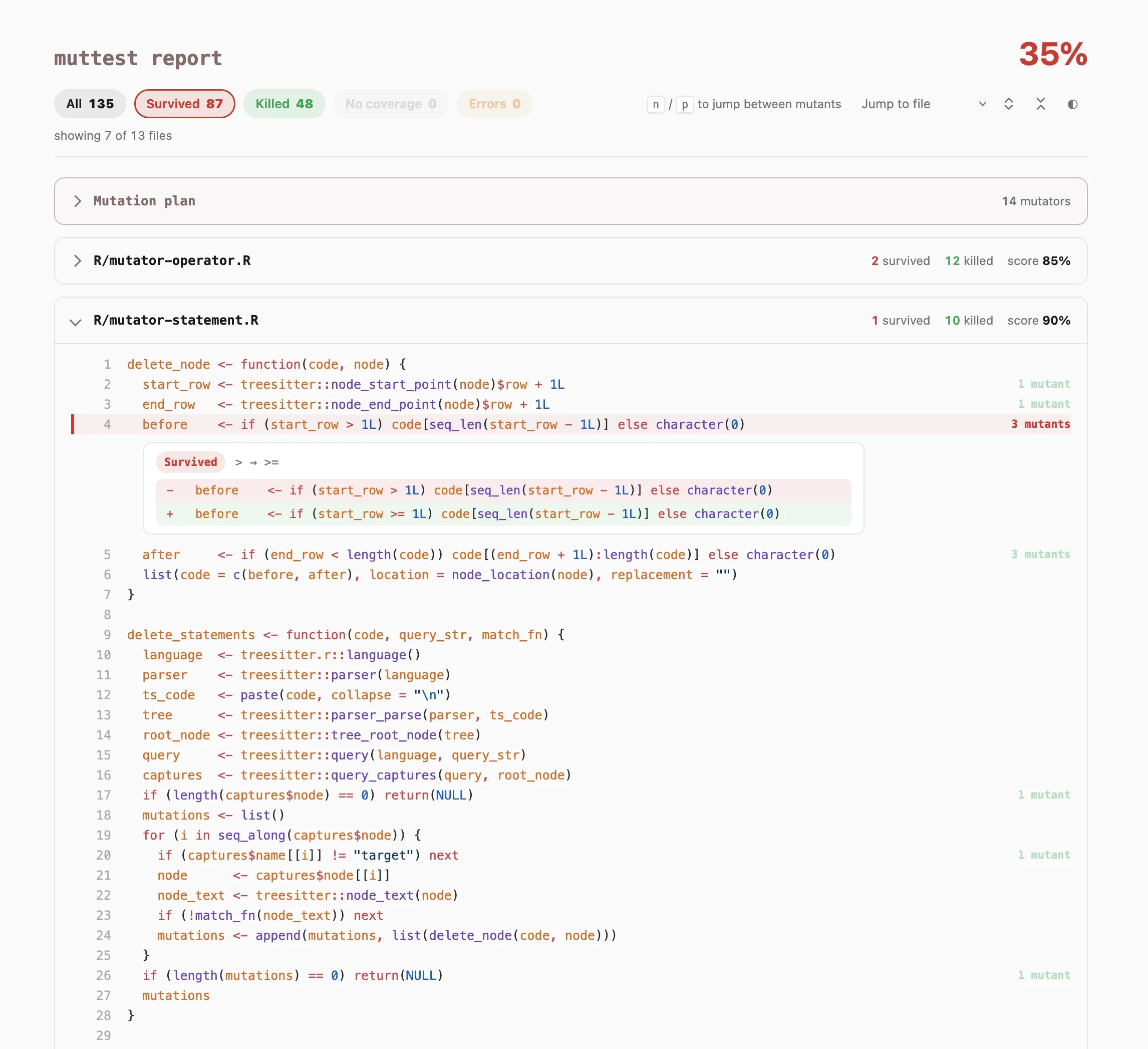 HTML report